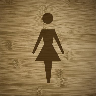kadın tuvaleti. düz modern web düğme ve metin için yer.
