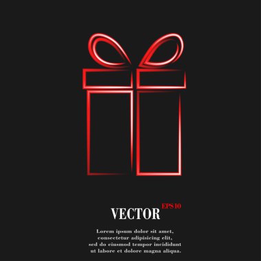 hediye web simgesi, düz tasarım