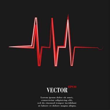 Kalp ritmi. düz modern web düğme ve metin için yer