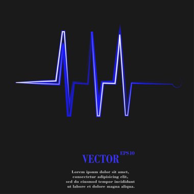 Kalp ritmi. düz modern web düğme ve metin için yer