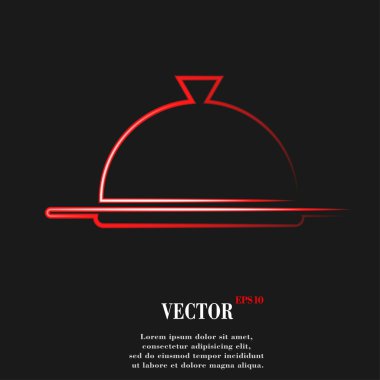 Restoran cloche. düz modern web düğme ve metin için yer
