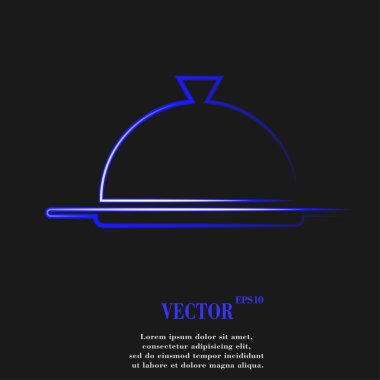 Restoran cloche. düz modern web düğme ve metin için yer