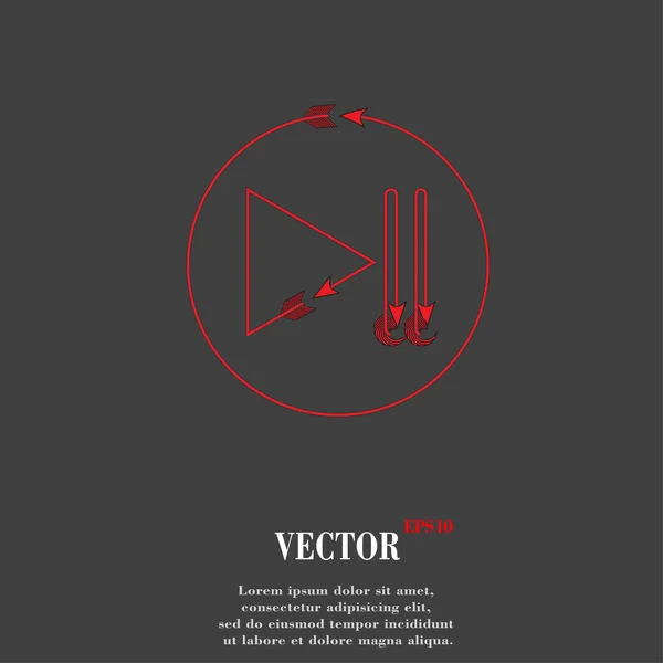 Botón de reproducción icono web, diseño plano — Vector de stock