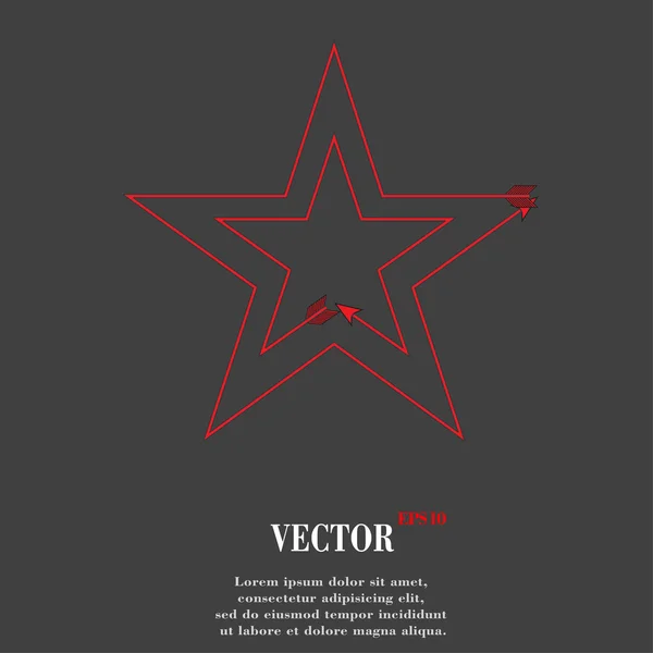 Icona web star, design piatto — Vettoriale Stock