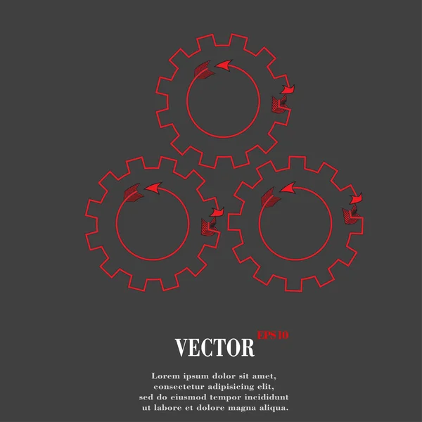 Beállítás jel pókháló ikon, lapos kivitel — Stock Vector