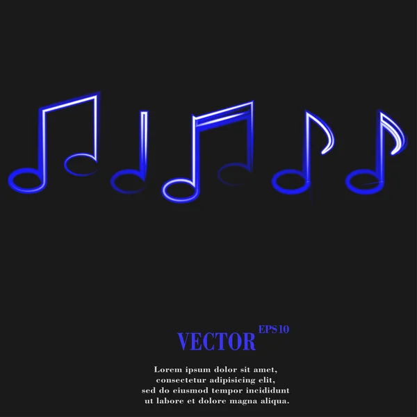 Музыкальные элементы отмечает веб-иконка, плоский дизайн — стоковый вектор