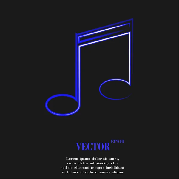 Musikelementer noter web ikon, fladt design – Stock-vektor