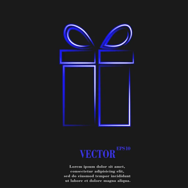Regalo icono web, diseño plano — Vector de stock
