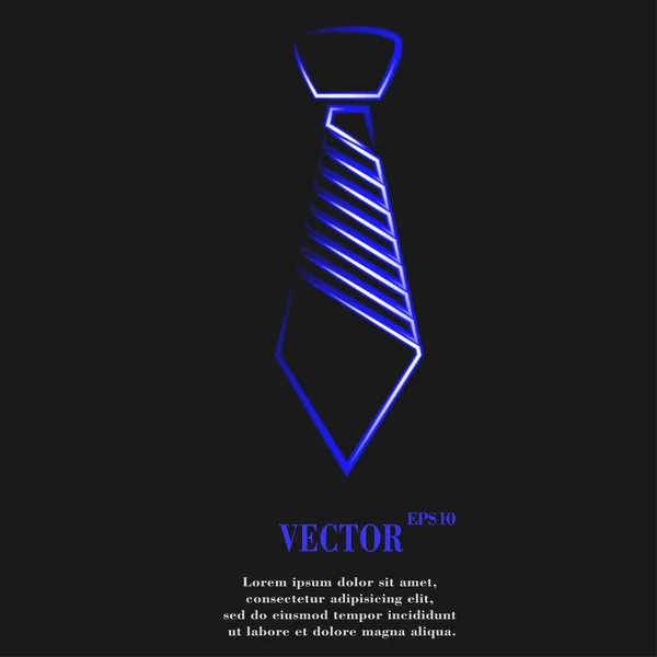 Corbata Hipster. Botón web moderno plano y espacio para su texto — Vector de stock