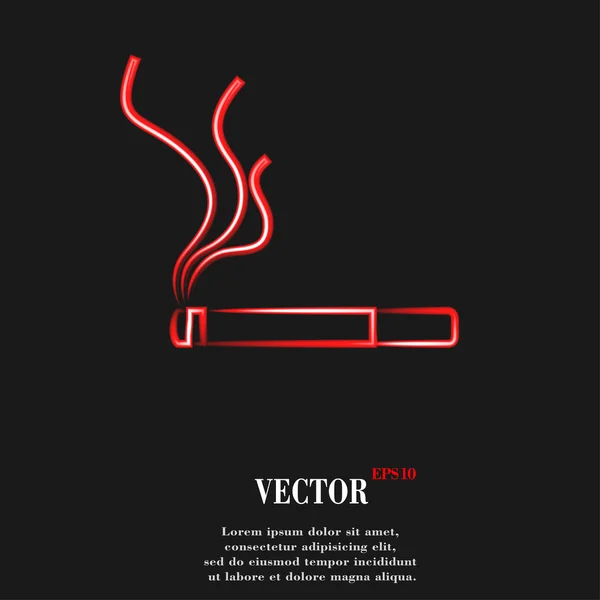 Panneau fumeur. cigarette. Bouton web plat moderne et espace pour votre texte — Image vectorielle