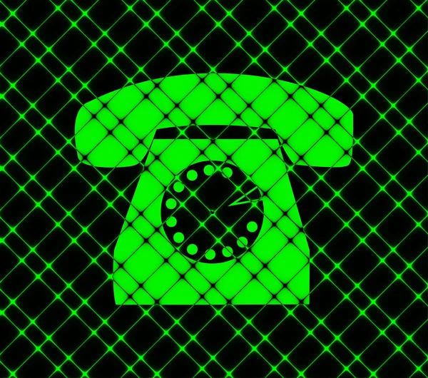 Telefone retro. Tecla web moderna plana e espaço para o seu texto — Vetor de Stock