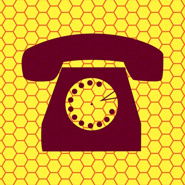 Telefon retro. przycisk płaski nowoczesny tkanina i miejsca na tekst — Wektor stockowy