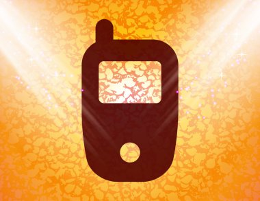 hareket eden telefon. düz modern web düğme ve metin için yer.