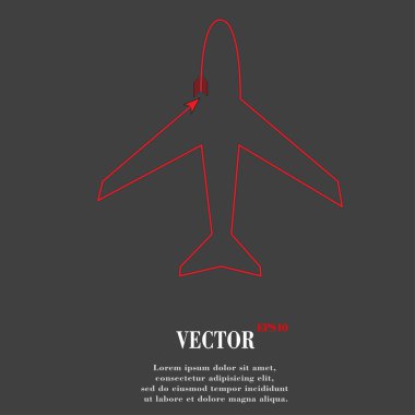 uçak. düz modern web düğme ve metin için yer.