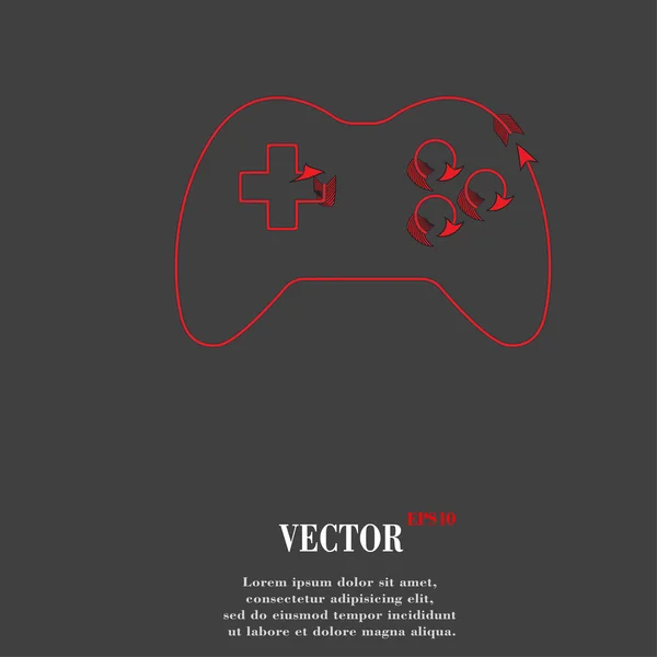 Gaming Joystick. Flat modern web button and space for your text. — Stock Vector