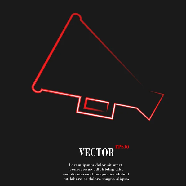 Megáfono, altavoz. Botón web moderno plano y espacio para su texto — Archivo Imágenes Vectoriales