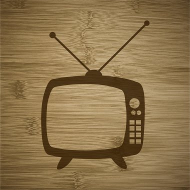 Retro tv. arka plan ile düz simgesi