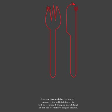 çatal bıçak simgesi ile arka plan düz geçiş yaptı.