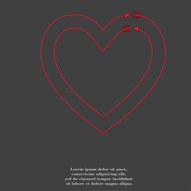 düz arka plan ile kalp simgesi