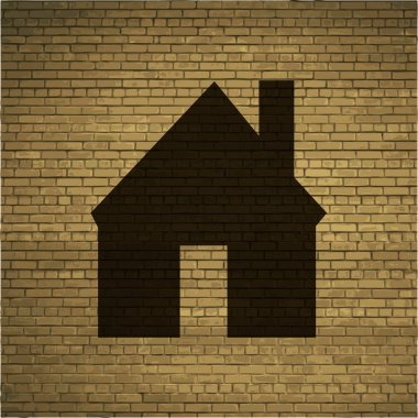 evde. düz modern web düğme ve metin için yer.