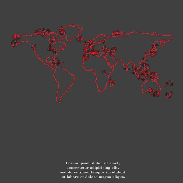 世界地図の最も良い。フラットなデザイン — ストック写真