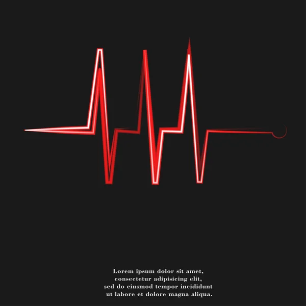 Heart  pulse flat design with abstract background — Stock Photo, Image