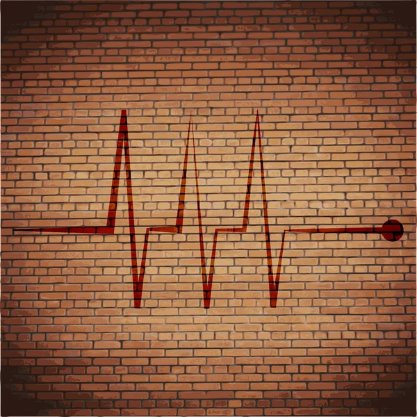 Kalp nabız düz çizmek ile arka plan — Stok fotoğraf