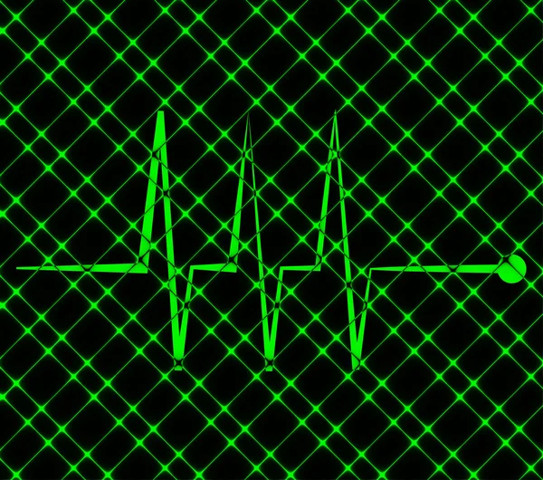 Hjerte puls fladt design med abstrakt baggrund - Stock-foto