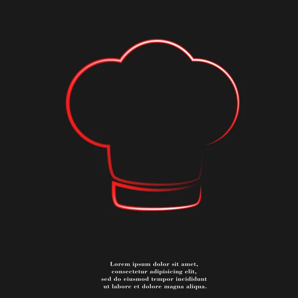 Chef cap icon flat design with abstract background