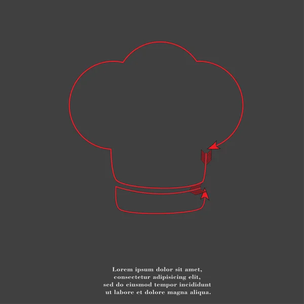 Chef cap icon flat design with abstract background