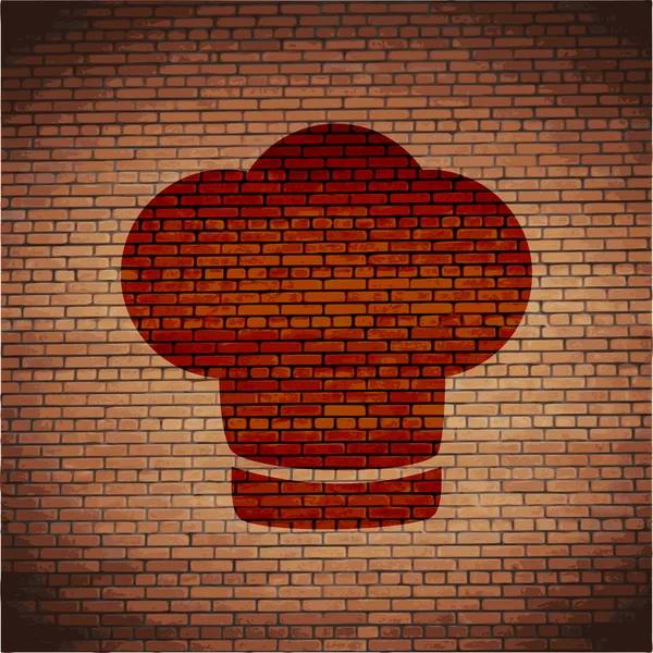 Chef cap icon flat design with abstract background