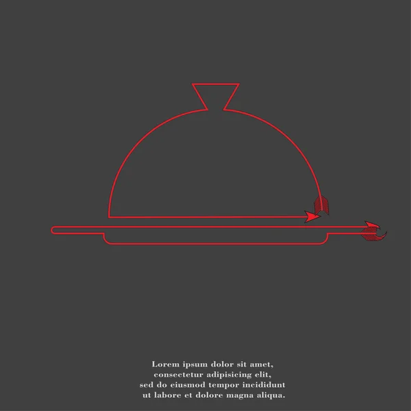 Arka plan ile restoran cloche simgesi düz tasarım — Stok fotoğraf