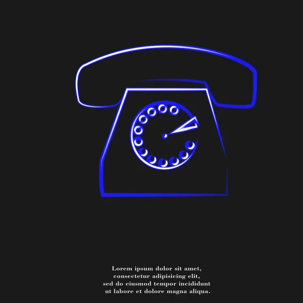 Retro telefon ikonen platt design med abstrakt bakgrund — Stockfoto