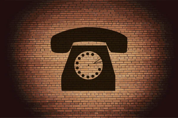 Telefon retro ikona Płaska konstrukcja z streszczenie tło — Zdjęcie stockowe