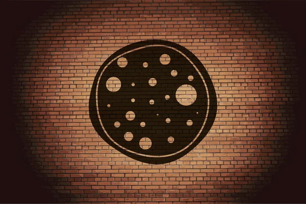 Pizza pictogram platte ontwerp met abstracte achtergrond — Stockfoto