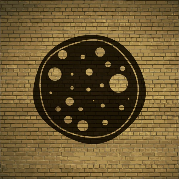 Pizza ícone design plano com fundo abstrato — Fotografia de Stock