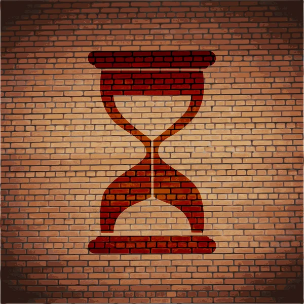 Kum saati simgesi düz tasarım arka plan ile — Stok fotoğraf