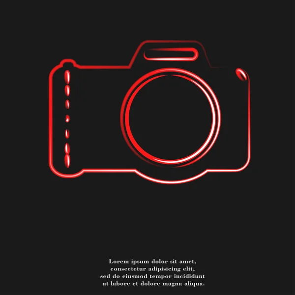 Photo camera icon flat design with abstract background — Stock Photo, Image