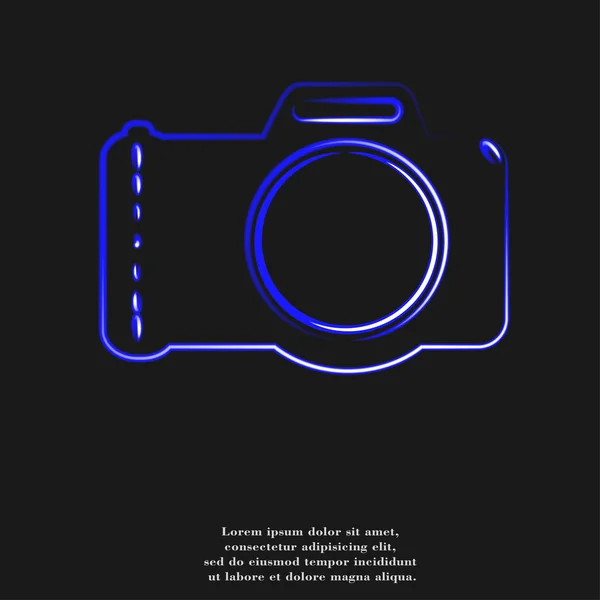 Foto camera pictogram platte ontwerp met abstracte achtergrond — Stockfoto