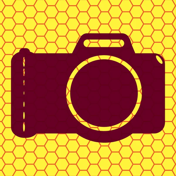 Foto fotocamera icona design piatto con sfondo astratto — Foto Stock