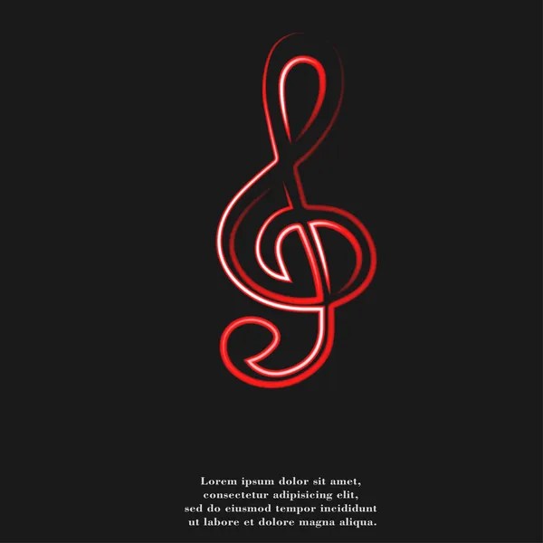 Treble clef icon. Flat with abstract background — Stock Photo, Image