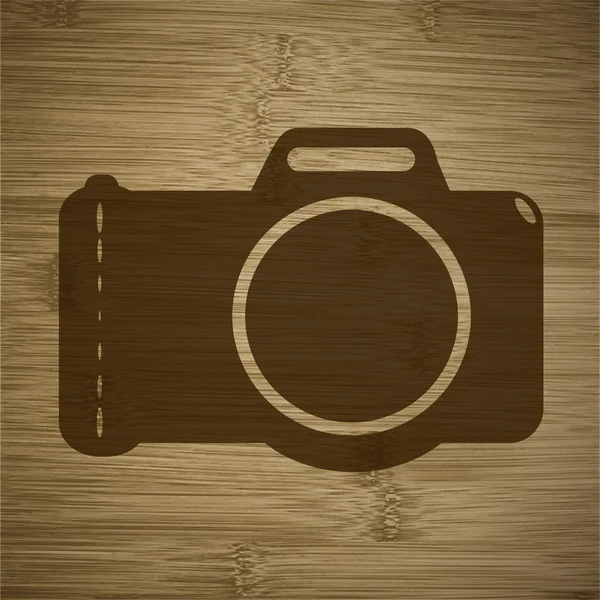 Photo camera icon flat design with abstract background — Stock Photo, Image