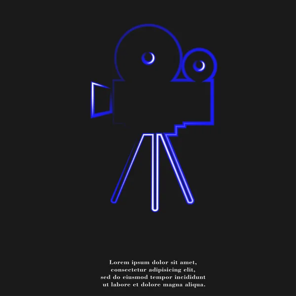 Videokamera-Ikone flach mit abstraktem Hintergrund — Stockfoto