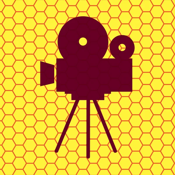 Videocamera icon Flat with abstract background — Stock Photo, Image