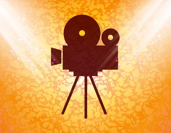 Videokamera-Ikone flach mit abstraktem Hintergrund — Stockfoto