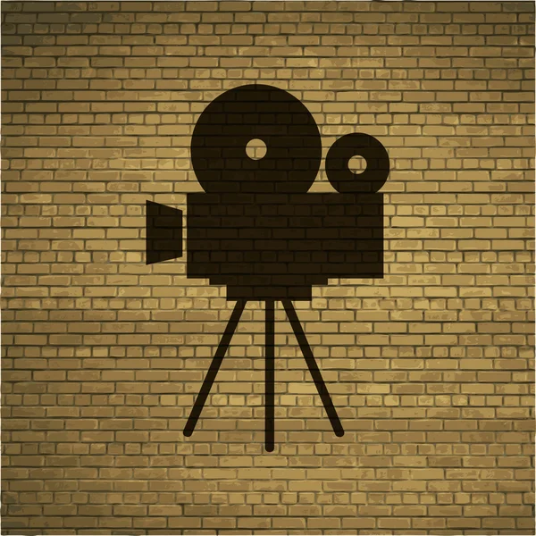 Піктограма відеокамери Плоский з абстрактним тлом — стокове фото