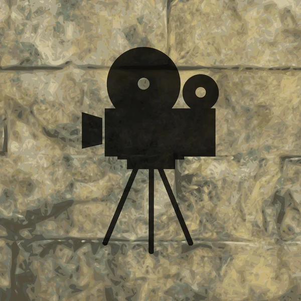 Videokamera ikonen platta med abstrakt bakgrund — Stockfoto