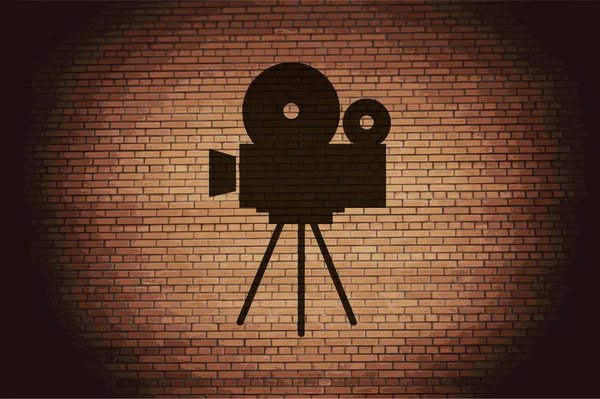 Videocamera icon Flat with abstract background — Stock Photo, Image