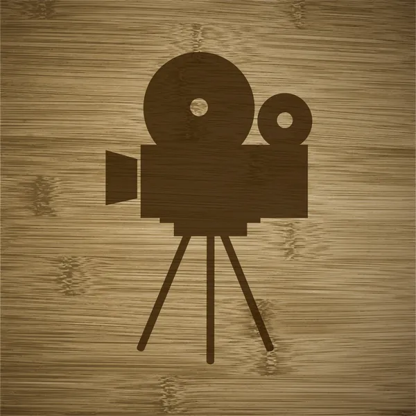 Піктограма відеокамери Плоский з абстрактним тлом — стокове фото