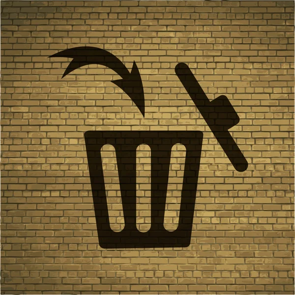 Trash bin icon Flat with abstract background — Stock Photo, Image